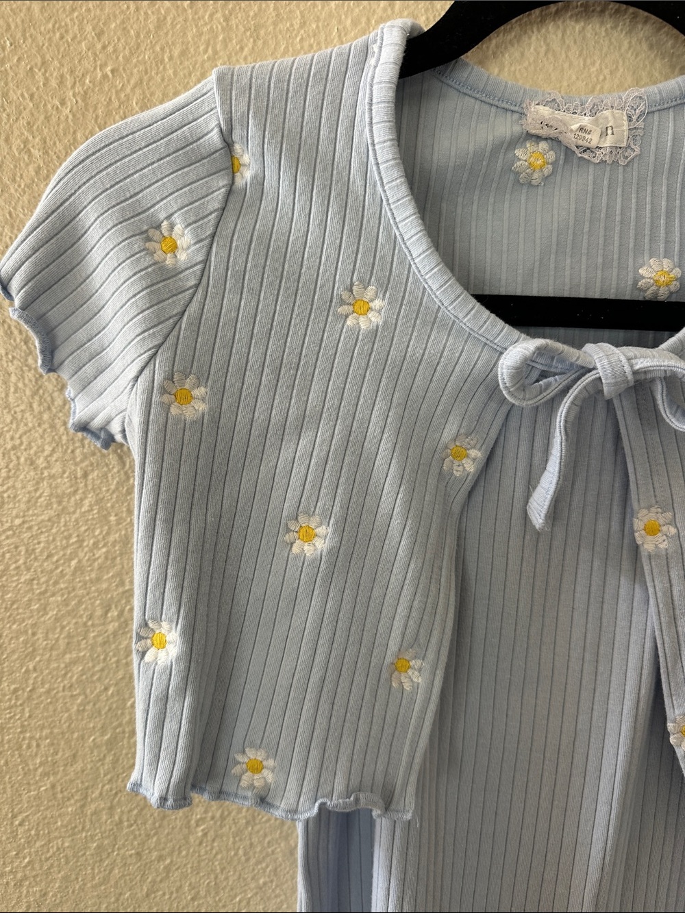 Btween Girls Light Blue Ribbed Tank Dress with Matching Floral Sweater Size 10 - Picture 5 of 12